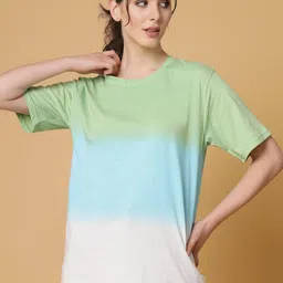 Strong And Brave Odour free Colourblocked Oversized Fit Cotton T-shirt-image-77