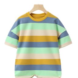 StyleCast Boys Green Striped Drop Shoulder Cotton T Shirt-picture-38