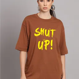 Imsa Moda Printed Cotton Drop-Shoulder Sleeves Oversized Longline T-shirt-image-86