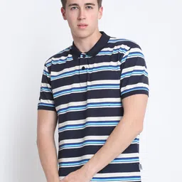 HARBOR N BAY Striped Polo Collar Short Sleeves Cotton T-shirt-image-90