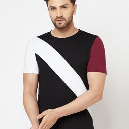GLITO Colourblocked Round Neck T-shirt-image-66