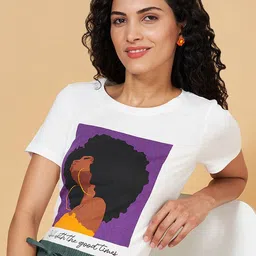 Honey by Pantaloons Printed Short Sleeves Cotton T-shirt-image-80