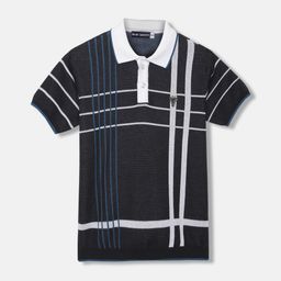 Blue Giraffe Boys Striped Hooded Pockets T-shirt-image-85