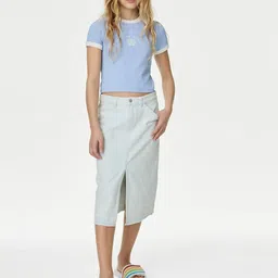 Marks & Spencer Girls Shell Graphic Printed Crop T-shirt-image-16