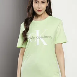 Calvin Klein Typography Printed Cotton T-shirt-image-95
