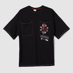max Boys Floral Printed Round Neck Pockets Pure Cotton T-shirt-image-64