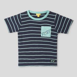 Somersault Boys Striped Round Neck Short Sleeves Pockets Cotton T-shirt-image-37