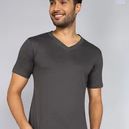 Fleximaa Men 2 V-Neck Pure Cotton Pockets T-shirt-image-66