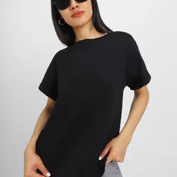JUNEBERRY Women Drop-Shoulder Sleeves Pure Cotton Pockets T-shirt-picture-28