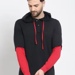 Kalt Men Black & Red Hooded T-shirt-image-22