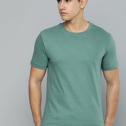 Mast & Harbour Green Round Neck Cotton Regular T-shirt-image-20