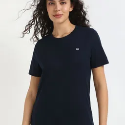 Tommy Hilfiger Women Solid Round Neck Cotton T-shirt-image-41