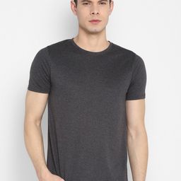 appulse Men Charcoal Grey Solid Cotton T-shirt-picture-1
