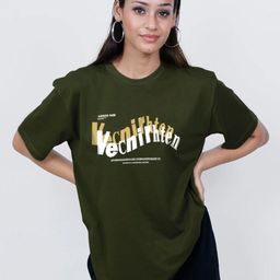 MISCHIEF MONKEY Typography Printed Drop-Shoulder Sleeves Oversized Cotton T-shirt-picture-33