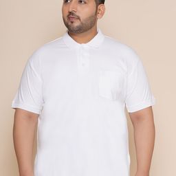 John Pride Plus Size Polo Collar Pure Cotton T-shirt-image-48
