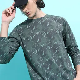 KETCH Abstract Printed Round Neck Long Sleeve T-shirt-image-29