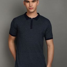 V-Mart Striped Polo Collar Short Sleeves Cotton T-shirt-image-26