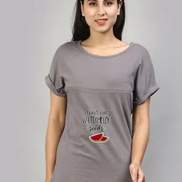 SillyBoom Round Neck Printed Maternity & Feeding T-shirt-image-75