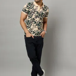 Zigo Abstract Printed Polo Collar Casual T-shirt-picture-8