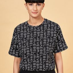 Ajile by Pantaloons Typography Printed Round Neck Pure Cotton Sports T-shirt-picture-31