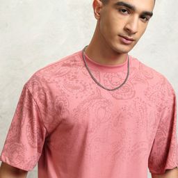 HIGHLANDER Men Typography Printed Ethnic Print Round Neck Polyester Oversized T-Shirt-image-62