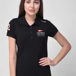 Woodland Women Black Polo Collar T-shirt-picture-47