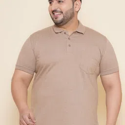 John Pride Plus Size Polo Collar Pockets Cotton T-shirt-image-45