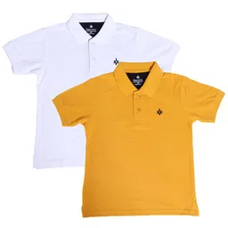 BAESD Boys Pack of 2 Cotton Short Sleeves Polo Collar Pockets T-shirts-16