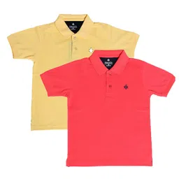 BAESD Boys Pack of 2 Cotton Short Sleeves Polo Collar Pockets T-shirts-27