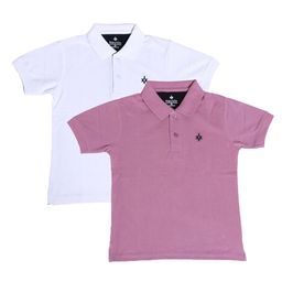 BAESD Boys Pack of 2 Cotton Short Sleeves Polo Collar Pockets T-shirts-40