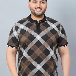 AUSTIVO Plus Size Geometric Printed Polo Collar T-shirt-picture-12