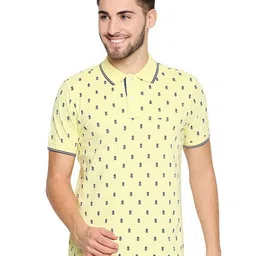 Basics Men Printed Polo Collar Pockets T-shirt-image-15