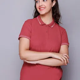 ELPIDA Polo Collar Casual Cotton T-shirt-image-3
