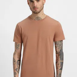 VEIRDO Round Neck Pure Cotton T-shirt-image-70
