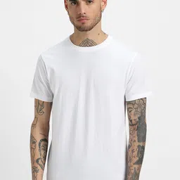 VEIRDO Round Neck Pure Cotton T-shirt-image-15