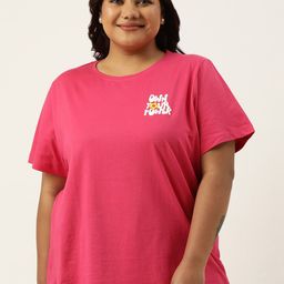 MARCA Bold Plus Size Typography Printed Round Neck Bio Finish Cotton Regular T-shirt-29