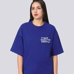 Besick Oversized Typography Printed Drop-Shoulder Sleeves Cotton T-shirt-image-66