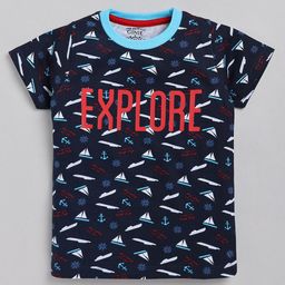 Ginie Boys Typography Printed Pure Cotton T-shirt-image-46