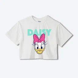 YK Disney Girls Printed Pure Cotton Boxy T-shirt-image-68