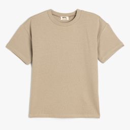Koton Boys Solid Round Neck Cotton T-shirt-image-89