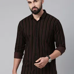 Majestic Man Men Standard Slim Fit Striped Pure Cotton Casual Shirt-picture-23