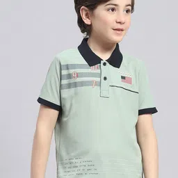 Monte Carlo Boys Short Sleeves Printed Polo Collar T-shirt-image-43
