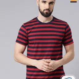 Force NXT Pack Of 2 Striped Super Combed Cotton Sports T-shirt-image-15