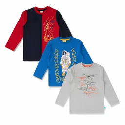 JusCubs Boys Pack of 3 Graphic Printed Cotton T-shirt-picture-12