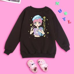 NUSYL Girls Graphic Printed Oversized Sweatshirt-picture-25