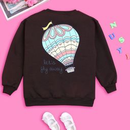 NUSYL Girls Printed Fleece Oversized Sweatshirt-image-29