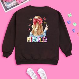 NUSYL Girls Miracles Graphic Printed Oversized Sweatshirt-image-26