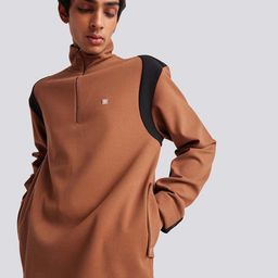 Muvazo Colourblocked High Neck Pullover Sweatshirt-picture-17