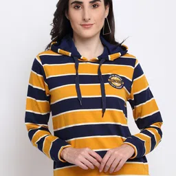 Club York Women Mustard Colourblocked Sweatshirt-image-89
