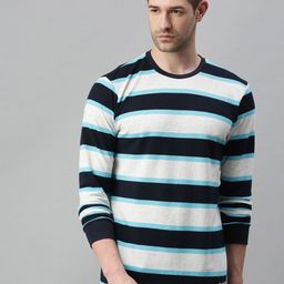 SHOWOFF Men White Striped Sweatshirt-image-119